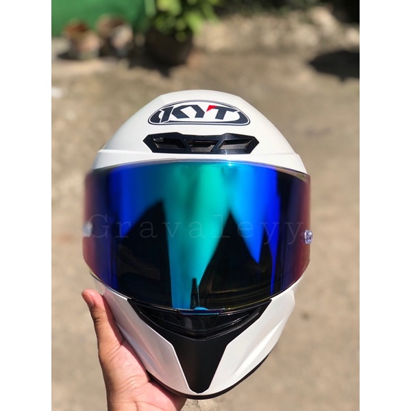VISOR IRIDIUM BLUE&GREEN KYT TT COURSE INCLUDE POST PINLOCK