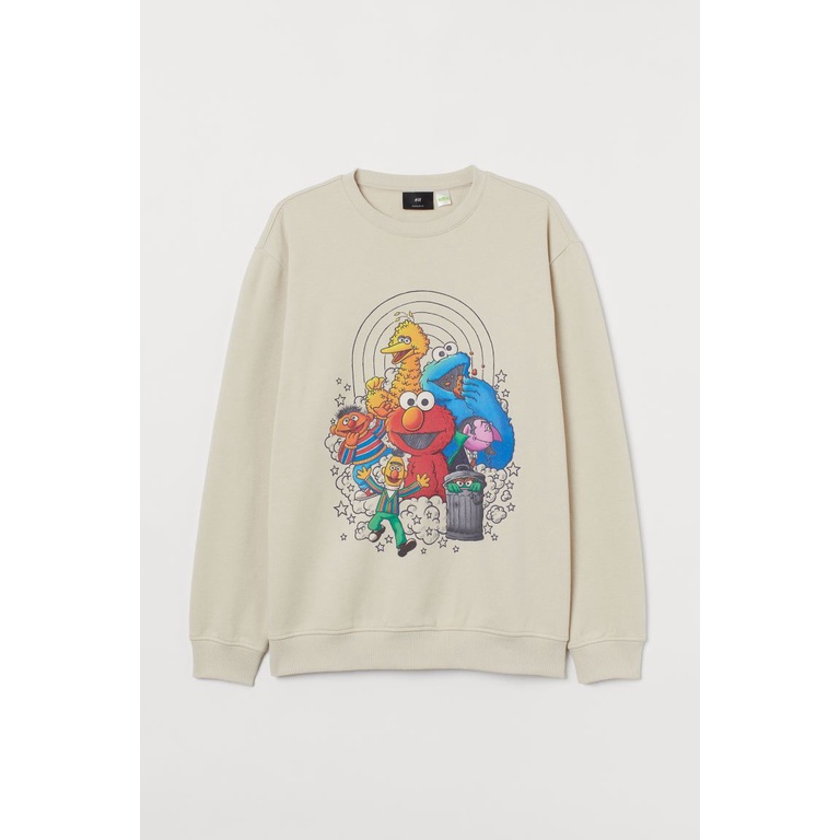 CREWNECK H&amp;M PASSION NEVER REGRET SESAME STREET CREWNECK CREAM SWEATER CREAM CREWNECK HNM ORIGINAL