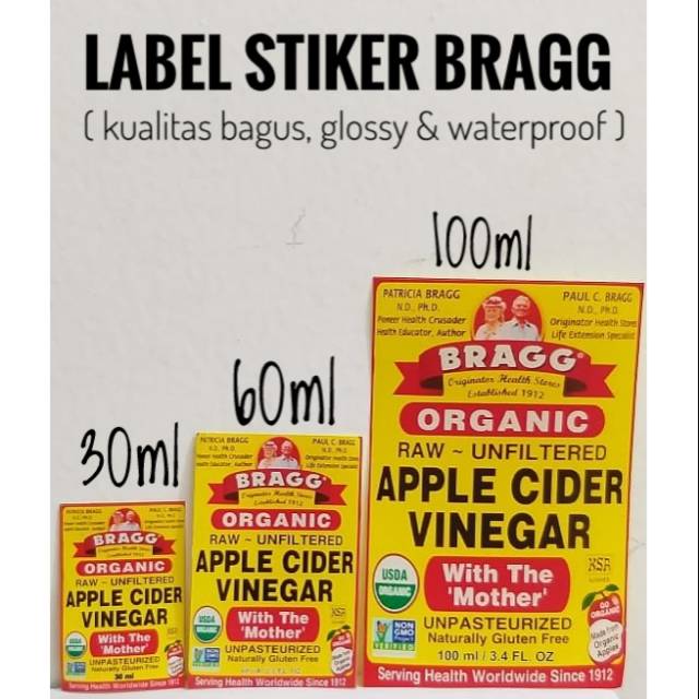 Label Stiker BRAGG (LOGO CUKA APEL)