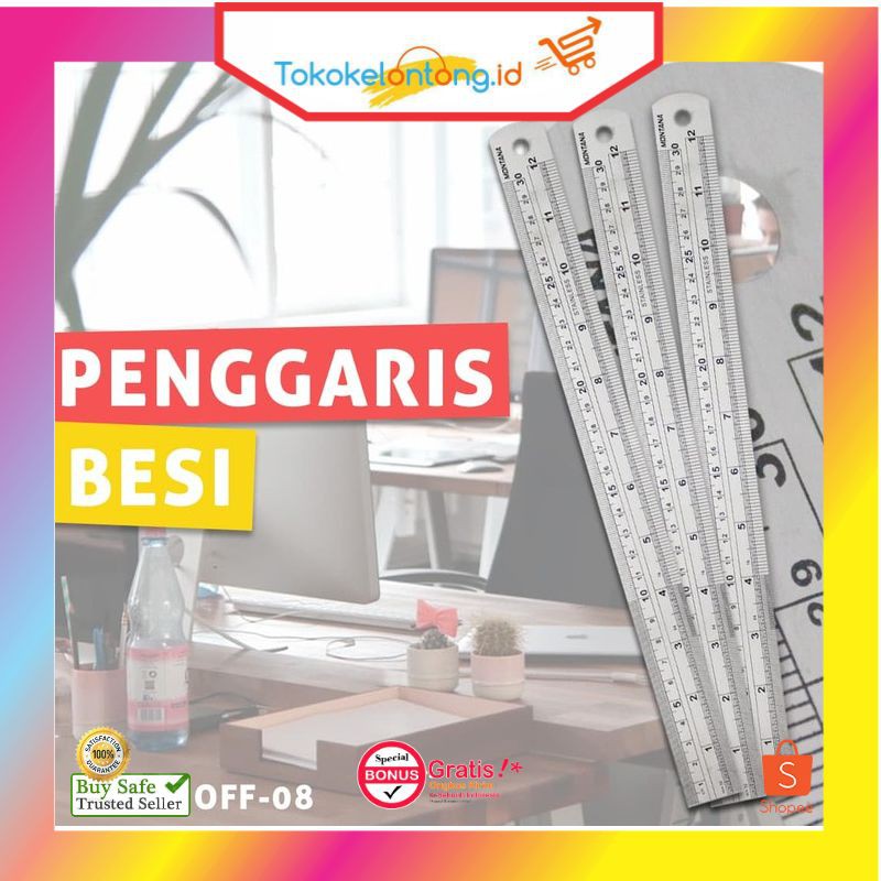 

Penggaris Mistar Ruller Besi Stainless Steel Panjang 30 cm