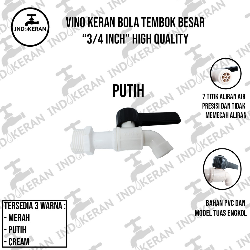 VINO - Kran Air Bola Tembok Besar - 3/4 Inch - High Quality