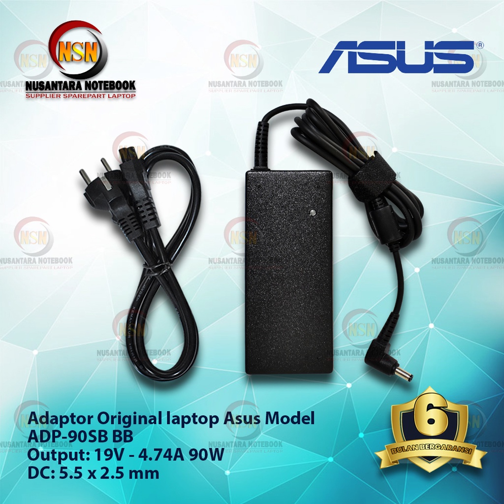 Adaptor Charger Original Asus 19V - 4.74A DC 5.5*2.5 mm for Laptop