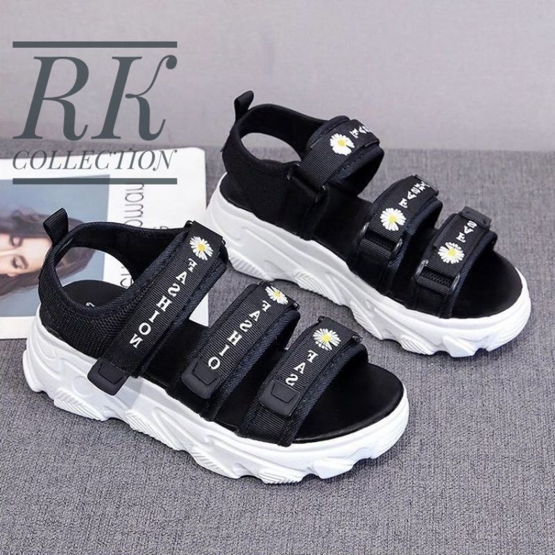 RK Collection - Sepatu Sandal Platform Bunga Daisy-1