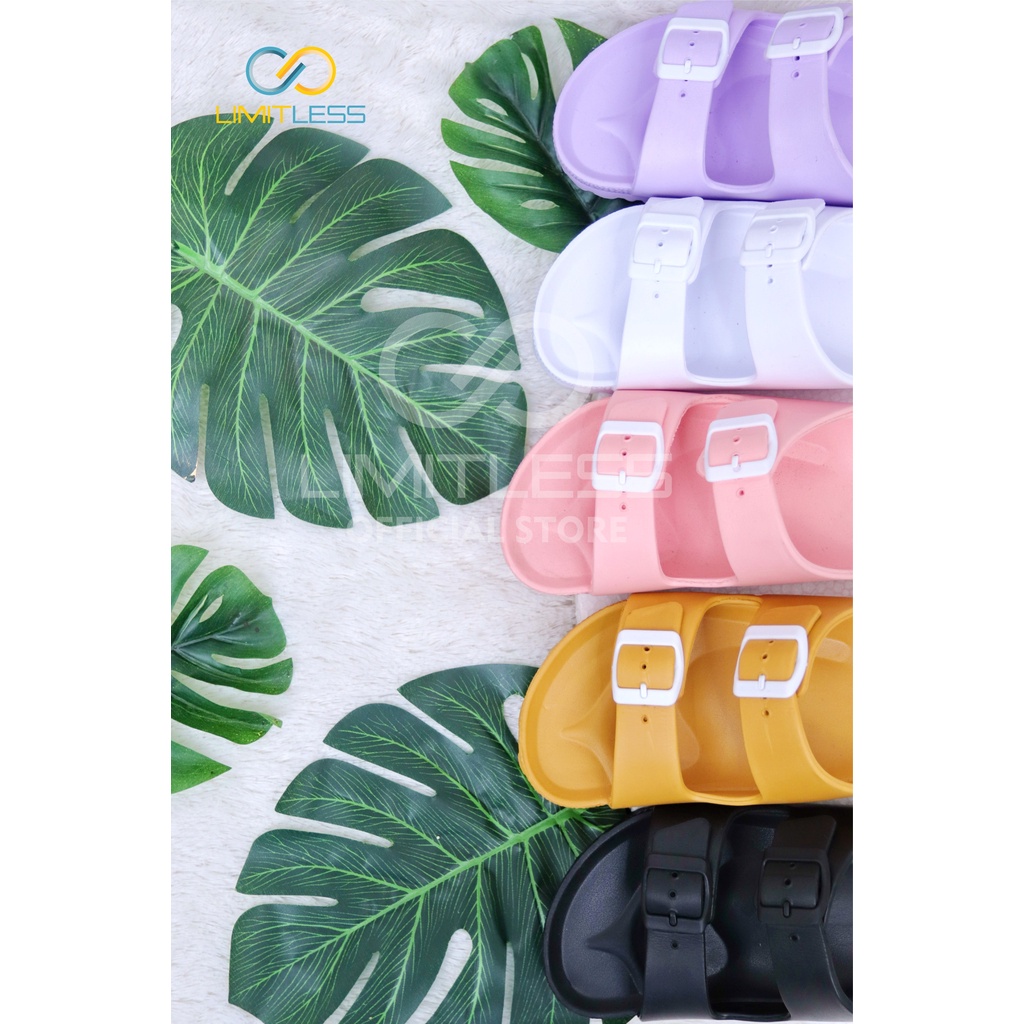 Sendal Slop Cewek Slip On Anti Selip Korean Sandal Rumah Sandal Selop Wanita Polos Slide Karet Eva