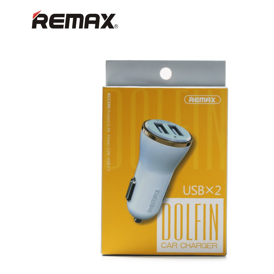 Remax Dolphin Car Charger RCC206 2 Ports USB 2x2.4A 100% ORIGINAL