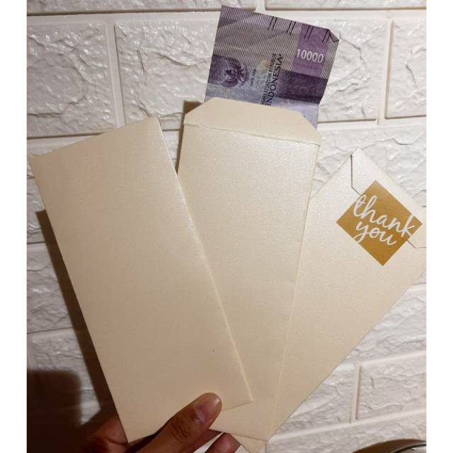 

Amplop Glitter cream Polos Free Sticker Mini