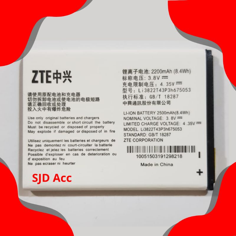 Baterai Batre Battery ZTE BLADE Q LUX 4G / BOLT E1 4G Battery LI3822T43P3H6750 baterai zte blade q l