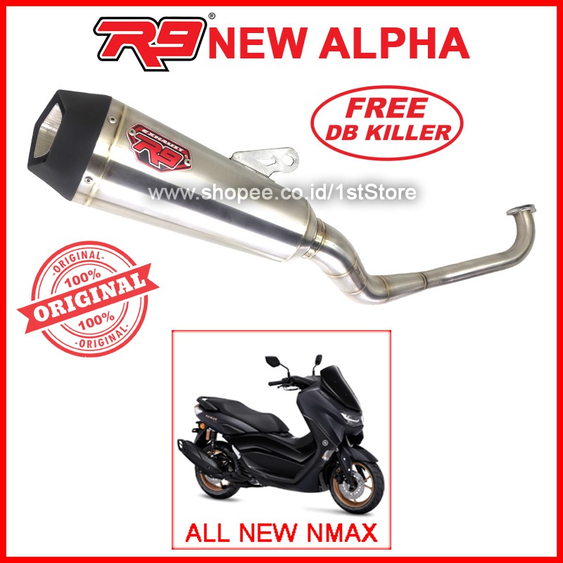 ORIGINAL R9 ALPHA ALL NEW NMAX 155 2020 2021 KNALPOT RACING CONNECTED ABS ORI PNP TERMURAH TERLARIS