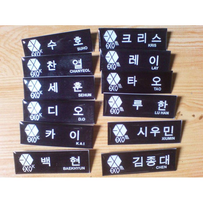 

Name tag kpop Exo planet, exo ovedose, exo xoxo,