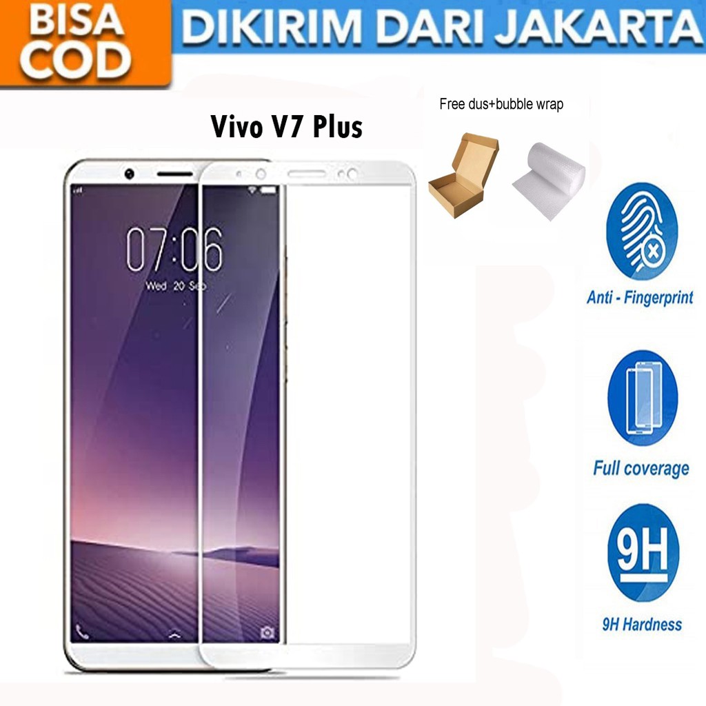 Tempered Glass Vivo V7 Plus / V7+ Full Cover Full Screen Protector Anti Gores