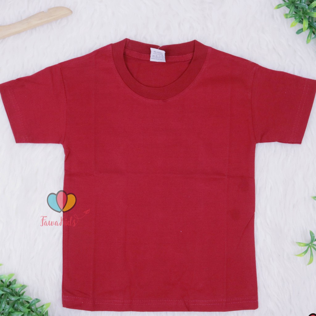(TERMURAH) KAOS POLOS ANAK 2-10 Tahun / GROSIR MIN 6 PCS Combed Partai Lengan Pendek O Neck