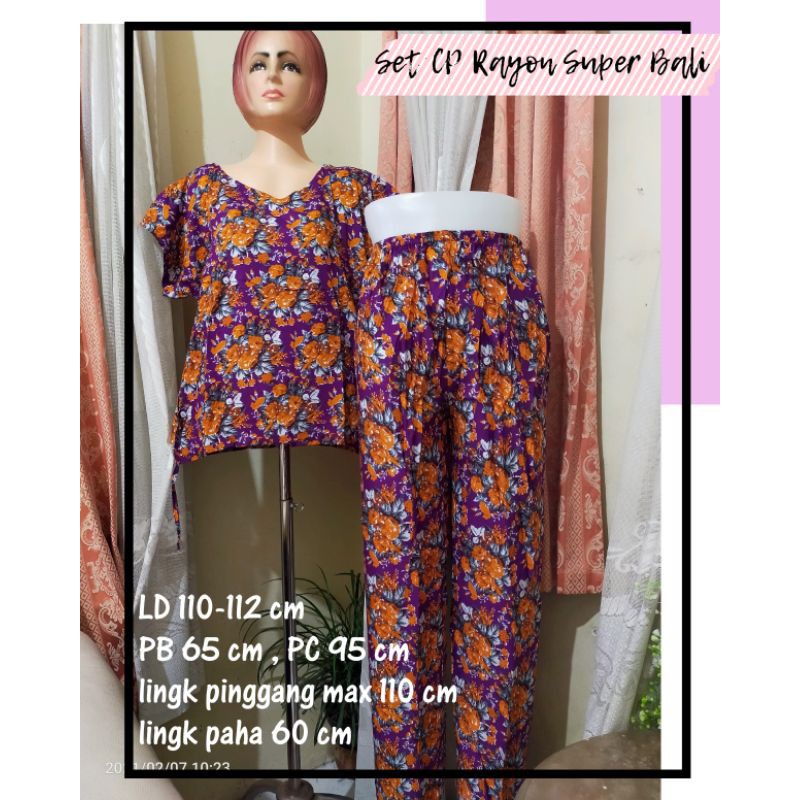 Set celana panjang Rayon Super