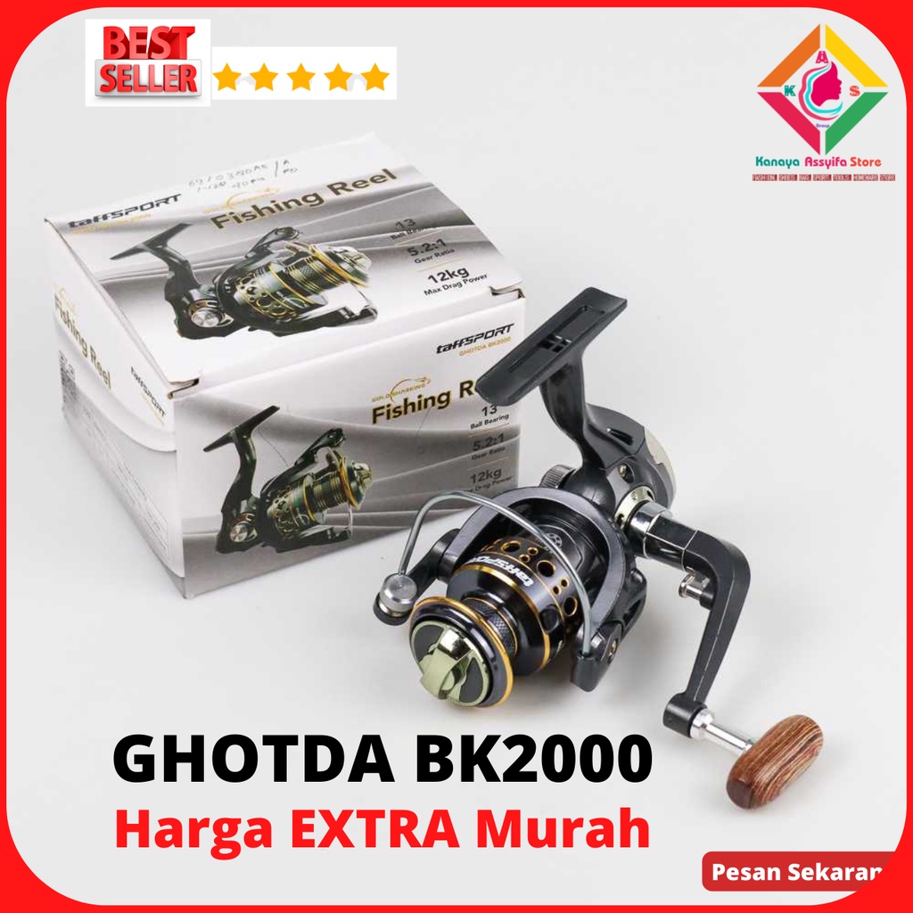 EXTRA Murah TaffSPORT GHOTDA BK2000 Reel Pancing Spinning Fishing 5.2:1 BB 13