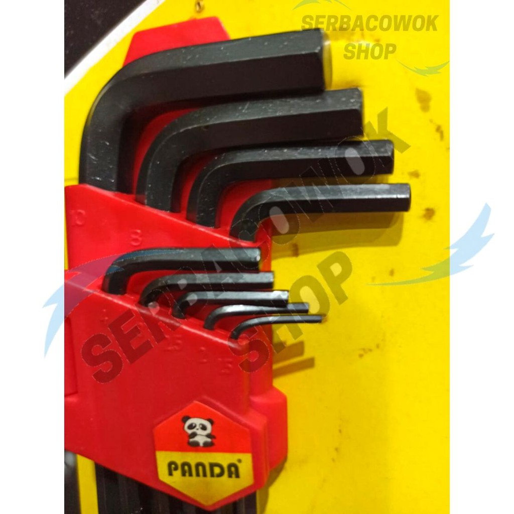 Kunci L Panjang Hexagonal Set 9 pcs Hitam Hex Key Extra Long Termurah Berkualitas