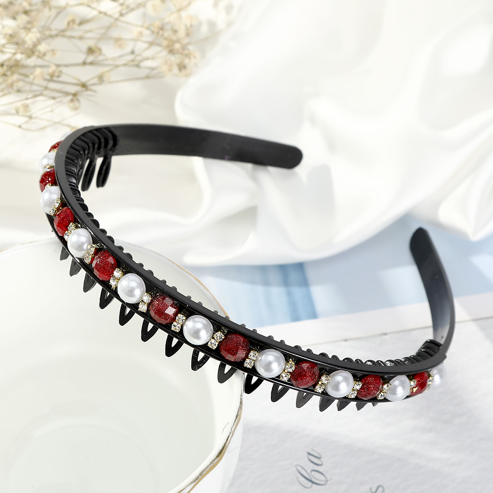 Korean Pearl Rhinestones Headband for Women Fashion Retro Hairband Girls Hair Accessories