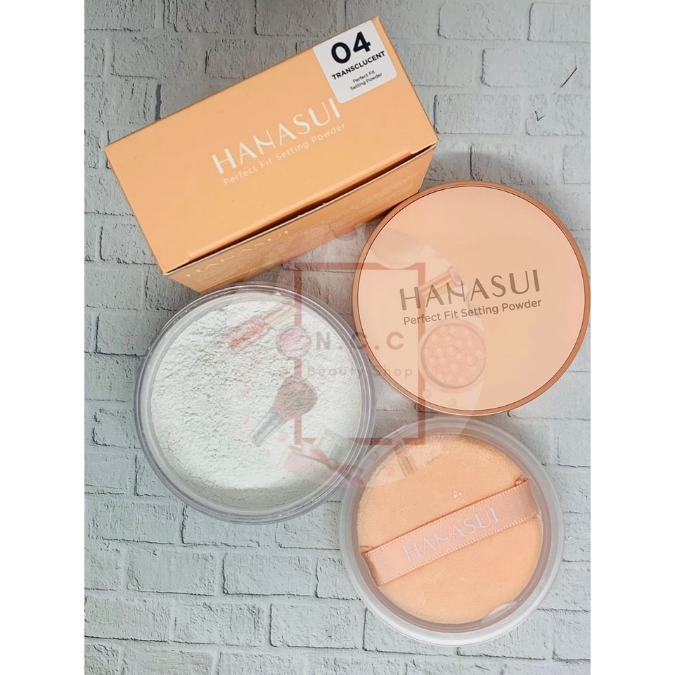 ^ KYRA ^ Hanasui Perfect Fit Setting Powder Bedak Tabur Make up Kosmetik Wajah - Netto 12 gr