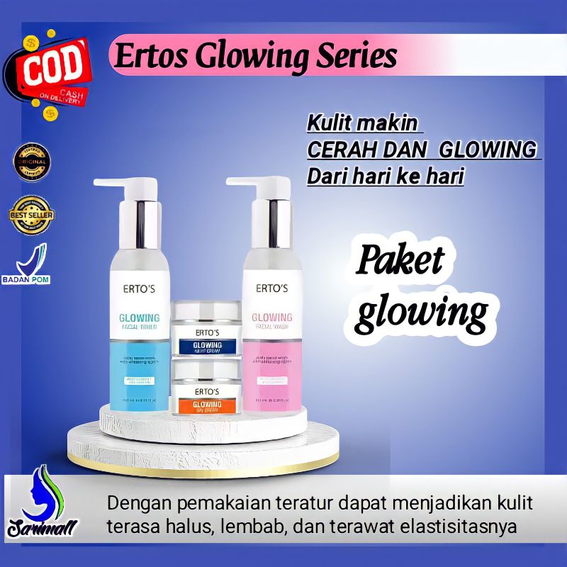 ERTOS ORIGINAL PAKET GLOWING SERIES 4 IN 1 (FACIAL WASH, TONER, DAY CREAM, NIGHT CREAM)