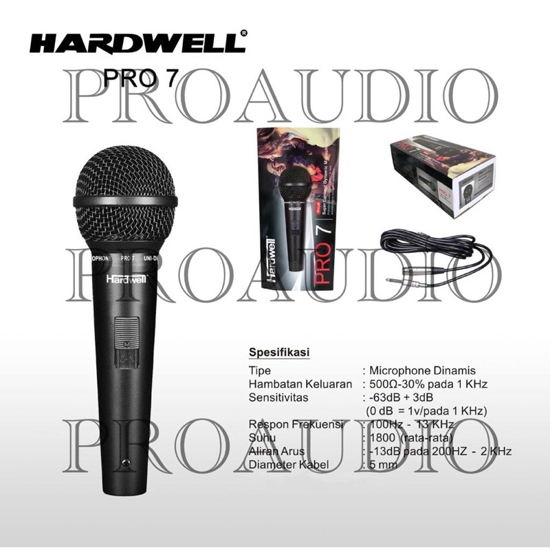 microphone kabel hardwell PRO 7 mic kabel kualitas terbaik original