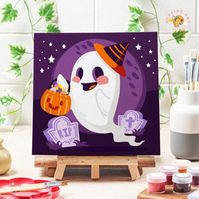

<<<<<] Paint by number Halloween Casper diy painting canvas 20x20 alat lukis