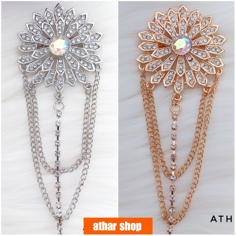 bros bunga rantai juntai bross kebaya/bros jas/brooch hijab import premium/ bros jilbab murah