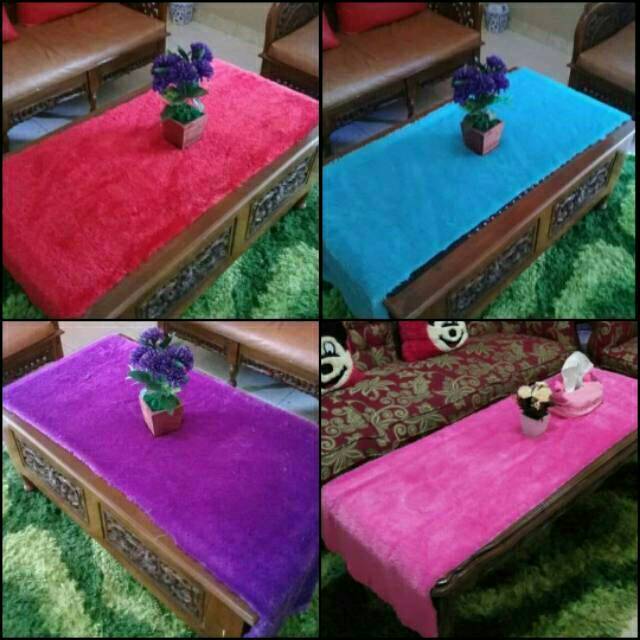 Taplak Meja Bulu Korea Mewah