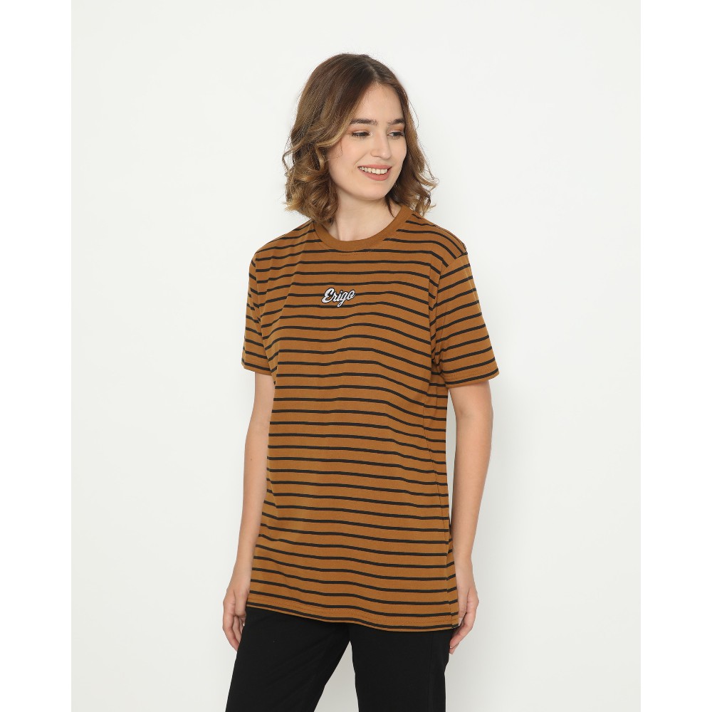 KTR Erigo T-Shirt Stripe Naranja Brown Black