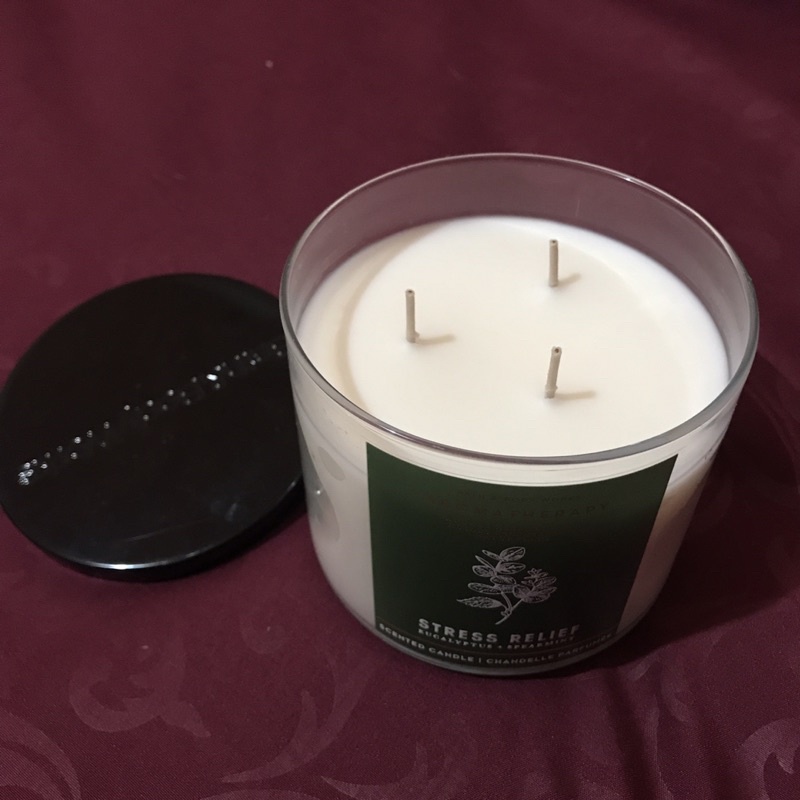 Lilin Aromatherapy Bath &amp; Body Works Stress Relief Eucalyptus Spearmint Candle BBW