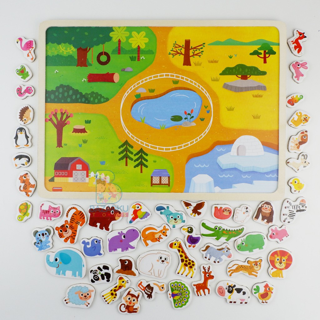 Puzzle Magnet Besar Premium Wooden Puzzle Anak Puzzle Kayu Mainan kayu Wooden Toys  189-8