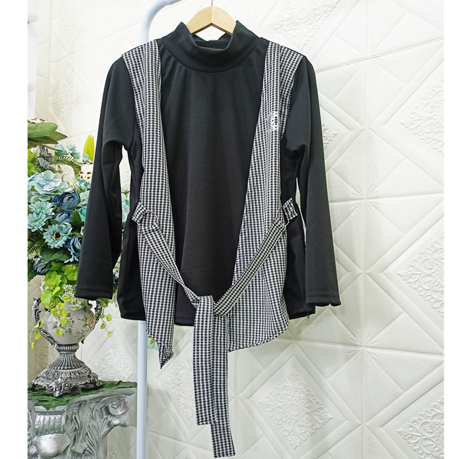 APIK ONE SET 2in1 ATASAN BLOUSE VEST TURTENECK GL FASHION