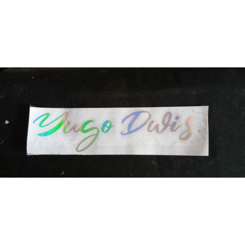 

cutting stiker custom nama hologram "custom namamu" 01