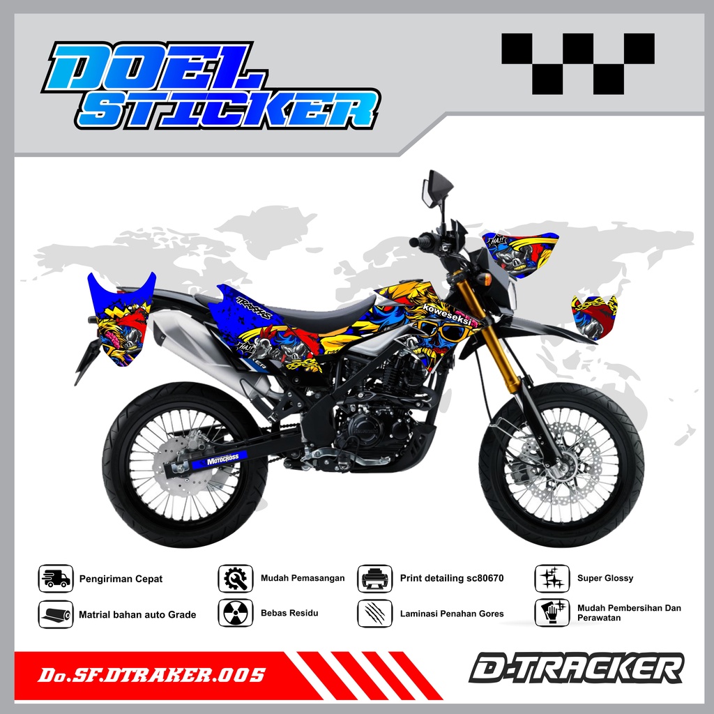 Sticker Striping Semifull CRF 150L List Variasi Hologram Pelangi,Crome Doel 005