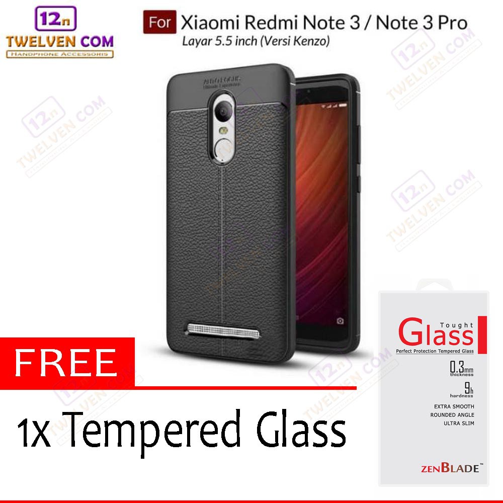 Case Auto Focus Softcase Casing for Xiaomi Redmi Note 3 / 3 Pro - Hitam + Free Tempered Glass