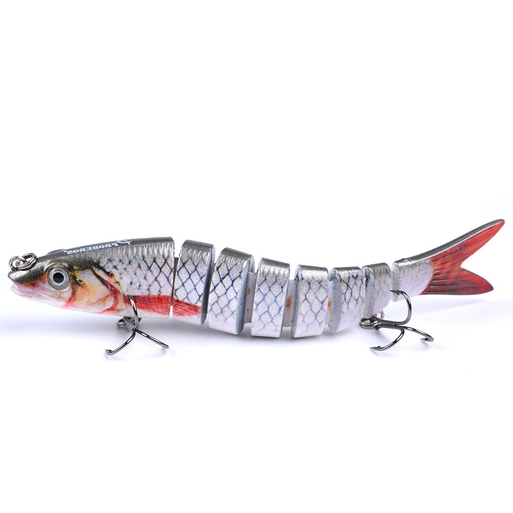 1Pc Umpan Pancing Fishing Lure Swimbait Minnow Crankbait Hard Bait Bentuk Ikan 8 Bagian Panjang 13cm Berat 19g