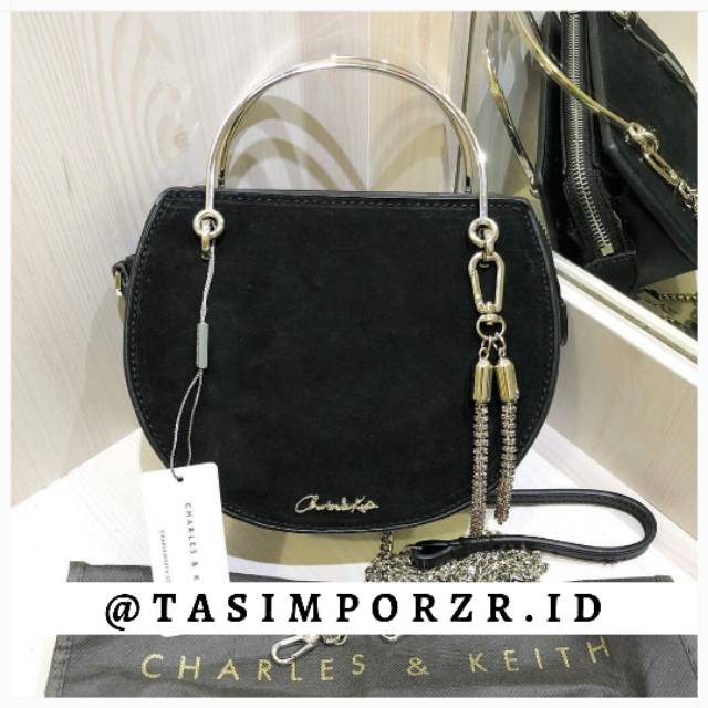 Tas CK Black 💯% Original Import - Handbag mewah swarovski - Tas pesta
