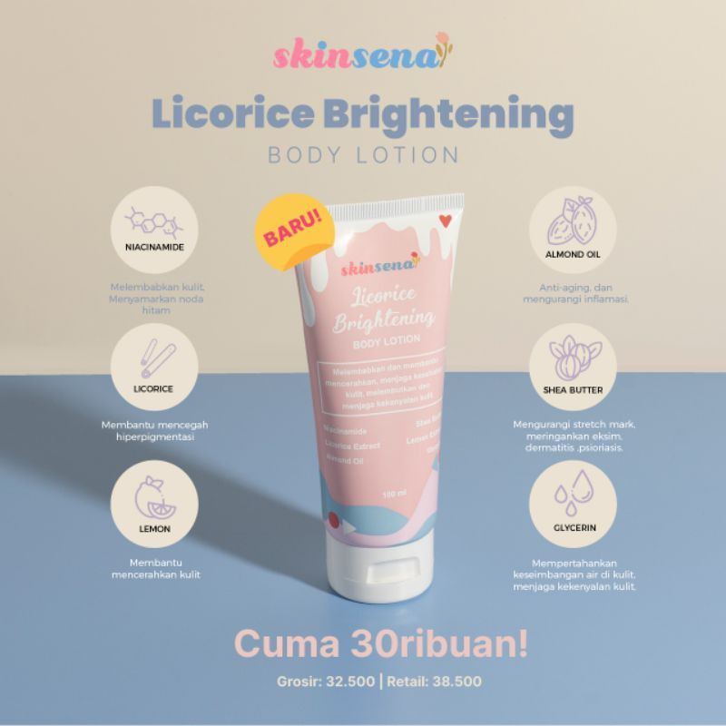 SKINSENA LICORICE BRIGHTENING HANDBODY LOTION