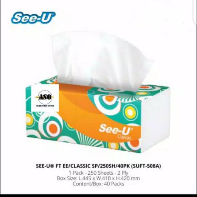 (200g) Tisu Tissue Facial 250 ply See-U Today Promo 250 Lembar Baru Tisu Wajah Serbaguna-4