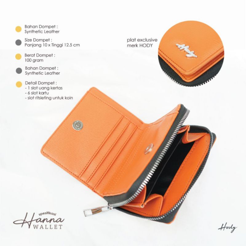 HANNA WALLET / dompet Hanna/Hody/Ready stok