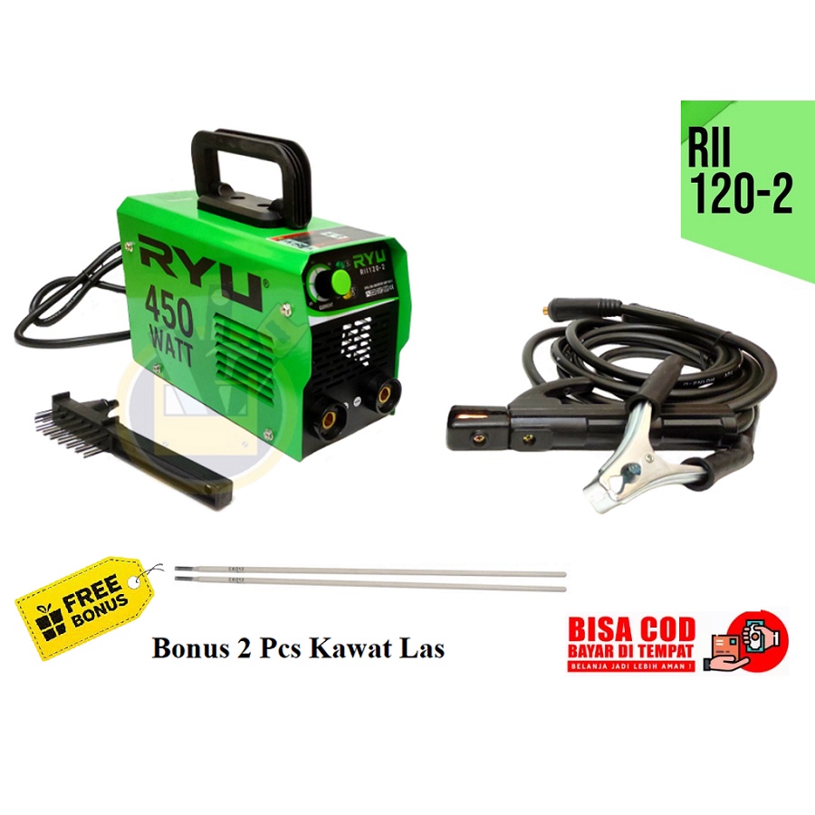 RYU Mesin Las RII-120-2 RYU RII 120-2 Mesin Travo Las RII 120-2 450 watt IGBT inverter mma 120A / Mesin Las RYU MMA 450 Watt 120 A RII 120-2 Trafo Las Travo Las Listrik Welding Inverter IGBT 450Watt / Mesin Travo Las Listrik MURAH ORIGINAL