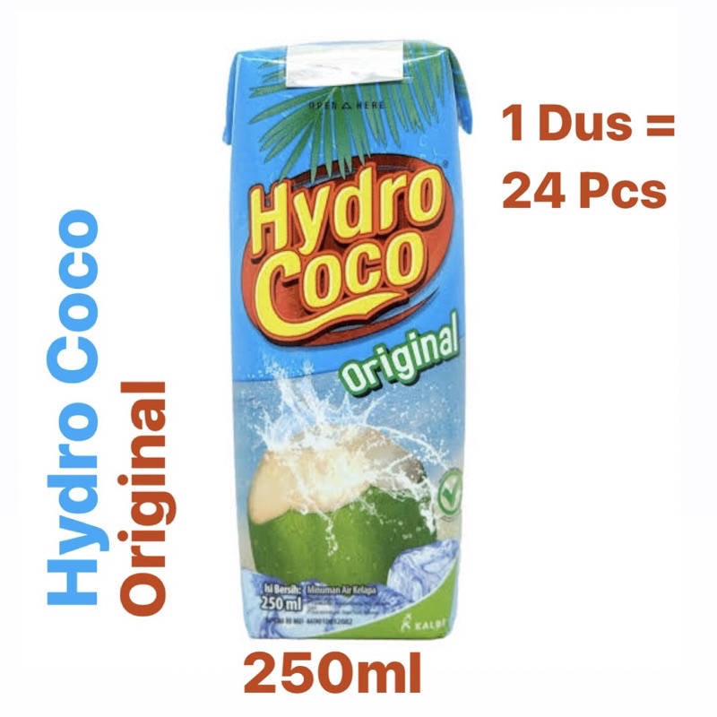 

〖Hydro Coco Original 250ml | 1 Dus - 24 Botol (@250ml) | Dengan Sedotan〗