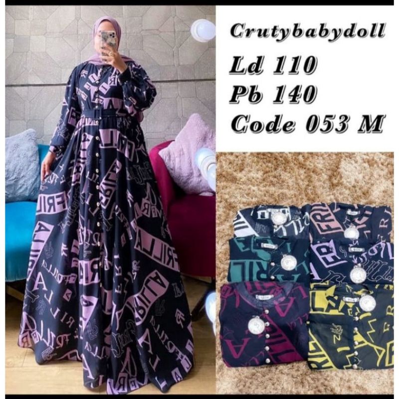 FRILLA gamis ceruty motif Print