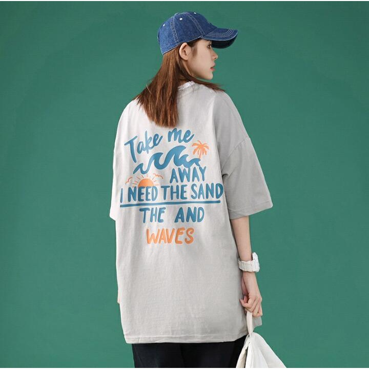 Baju Atasan / T-Shirt Oversize Unisex Take Me Away Bahan Katun Premium Impor (A089-AA18)