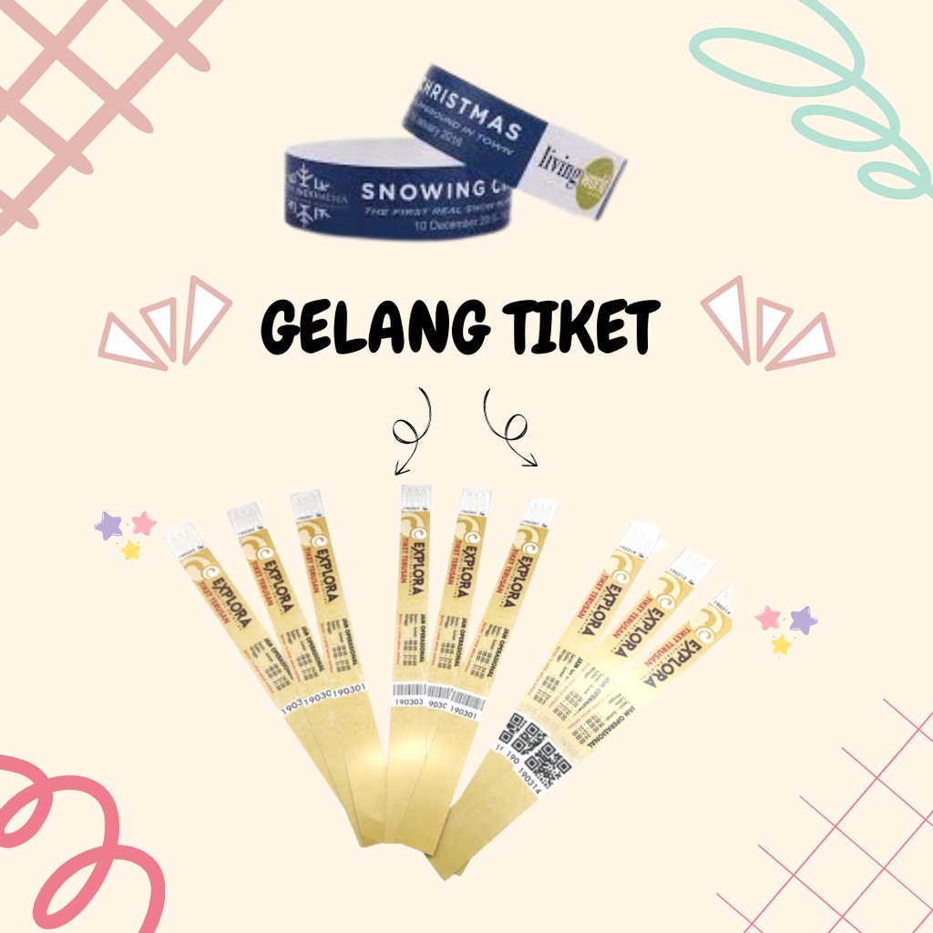 Jual Cetak Tiket Gelang Kertas Gelang Wahana Konser Hiburan Kolam