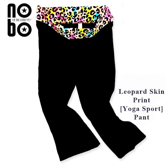 Celana capri yoga stretch wanita No Boundaries print waist