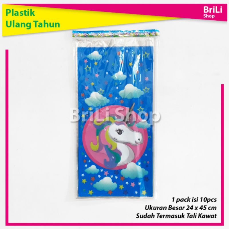 

Plastik Ulang Tahun Unicorn Biru Snack Souvenir Ultah Goodie Bag