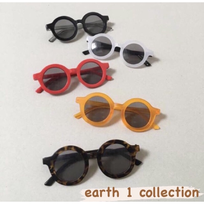 KACAMATA ANAK KOREA BULAT O korea import earth color soleram kids sunglasses-1
