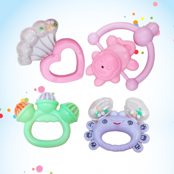 Handbell Shaker Toys Mainan Kerincingan Bayi isi 4