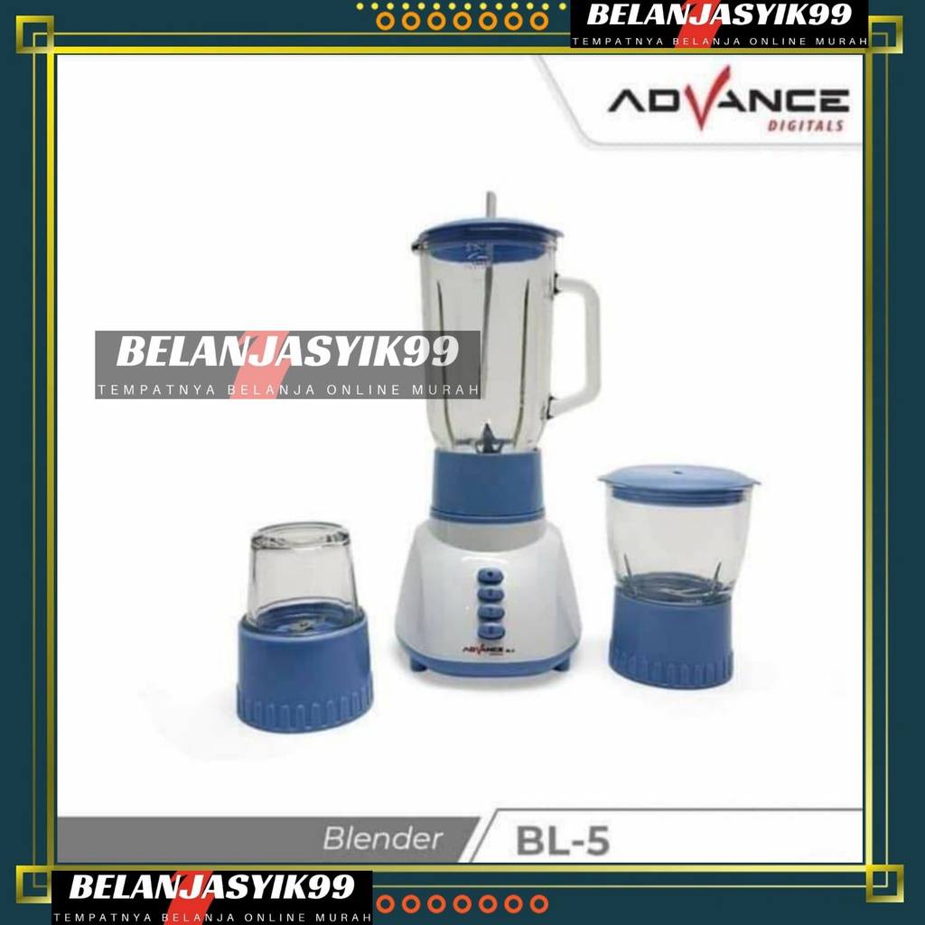 BLENDER ADVANCE BL-5  BAHAN KACA 3IN1 / BLENDER LISTRIK ADVANCE BL 5 BAHAN KACA 3 IN 1