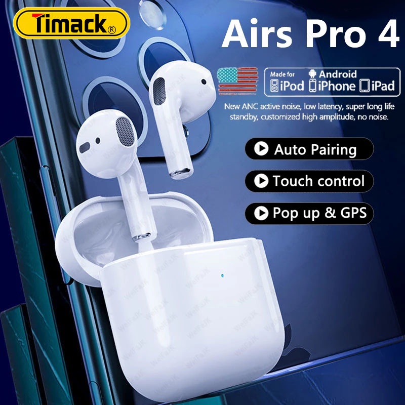 Timack® Inpods Pro4 TWS Headset Bluetooth HIFI Stereo Wireless Earphones