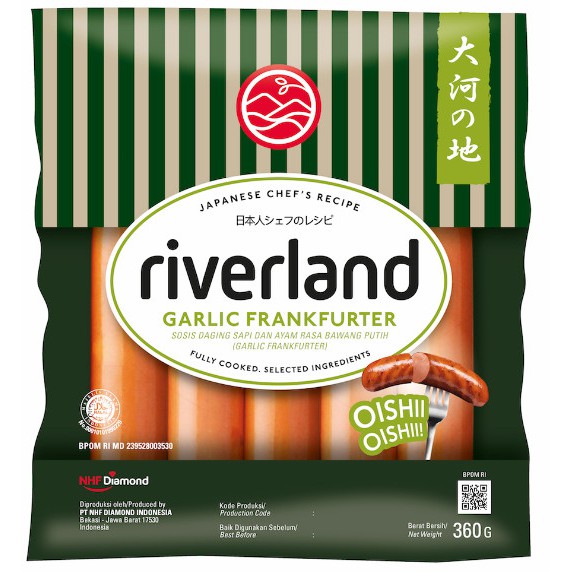 

Riverland Garlic Frankfurter Sausage / Sosis Bawang Ala Jepang 360 gr