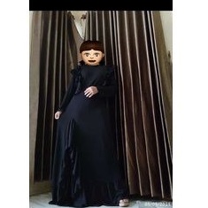 Gamis Ruffle / Dress Hitam / Long dress Hitam / Gamis 50 ribuan